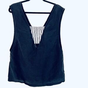 GOOD KRAMA Black Sleeveless Checkered Bandeau Top Sz M